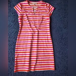 Jude Connally Pink Orange Tonal Stripe Laney Dress Size Snall